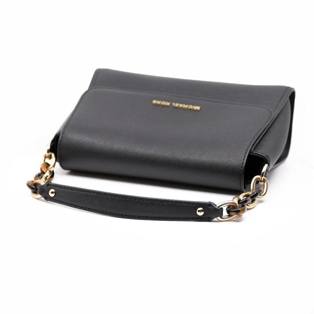 MICHAEL KORS Portia East West Small Saffiano Leather Satchel in Black - Picture 6 of 12